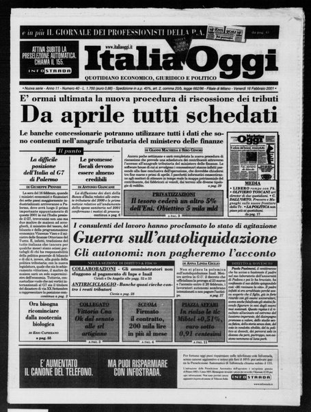 Italia oggi : quotidiano di economia finanza e politica